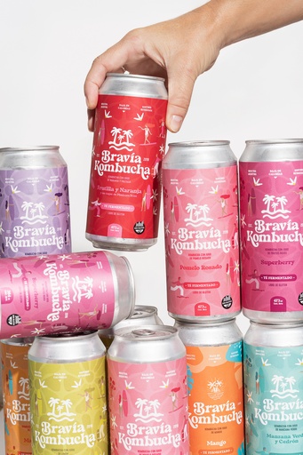[12_BRA_NEW_473] Bravía Kombucha Nueva Edición x 12 unidades 473ml – Frutilla, Naranja y Pimienta Rosa 